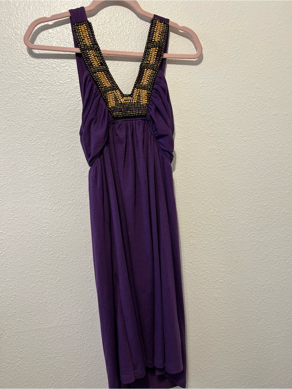 bailey blue Y2K Purple Maxi Dress with Beaded V-Neck